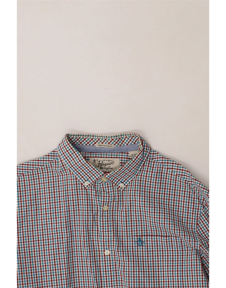 PENGUIN Mens Heritage Slim Fit Shirt XL Multicoloured Check Cotton Vintage Penguin and Second-Hand Penguin from Messina Hembry 