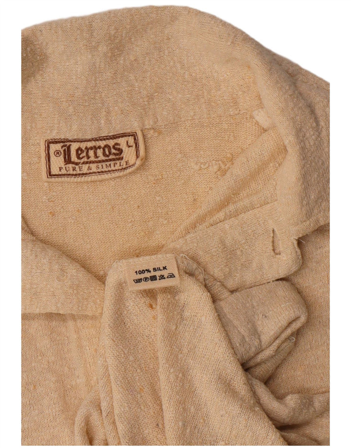 Męska koszulka polo z krótkim rękawem Lerros, duża, beżowy jedwab