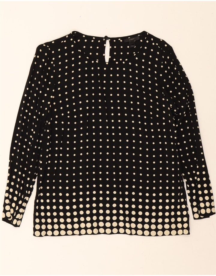 J. CREW Womens Oversized Long Sleeve Blouse Top US 0 XS Black Polka Dot Vintage J. Crew and Second-Hand J. Crew from Messina Hembry 