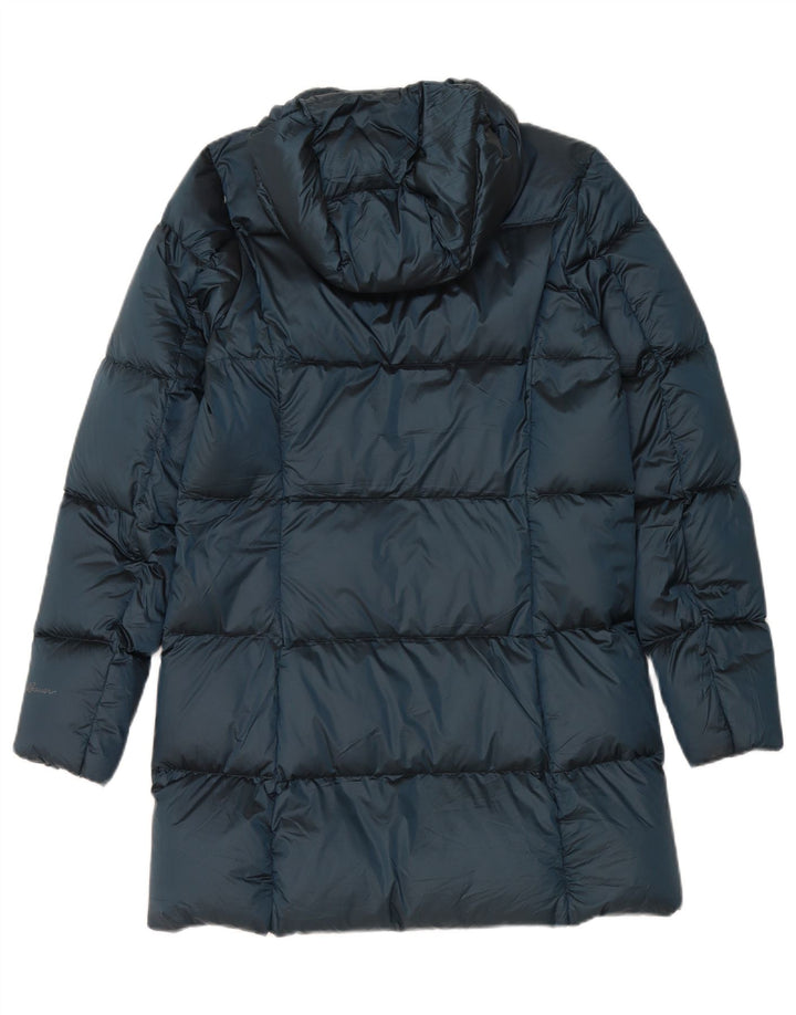 EDDIE BAUER Womens Hooded Padded Coat UK 14 Medium Navy Blue Nylon Vintage Eddie Bauer and Second-Hand Eddie Bauer from Messina Hembry 