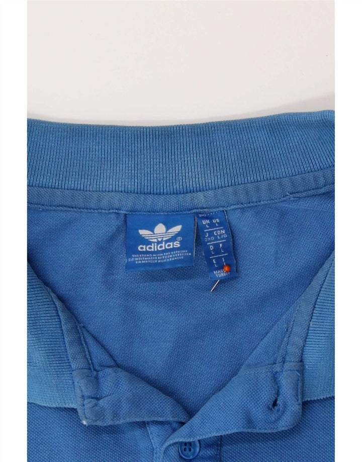 Męska koszulka polo Adidas, duża, niebieska, bawełniana