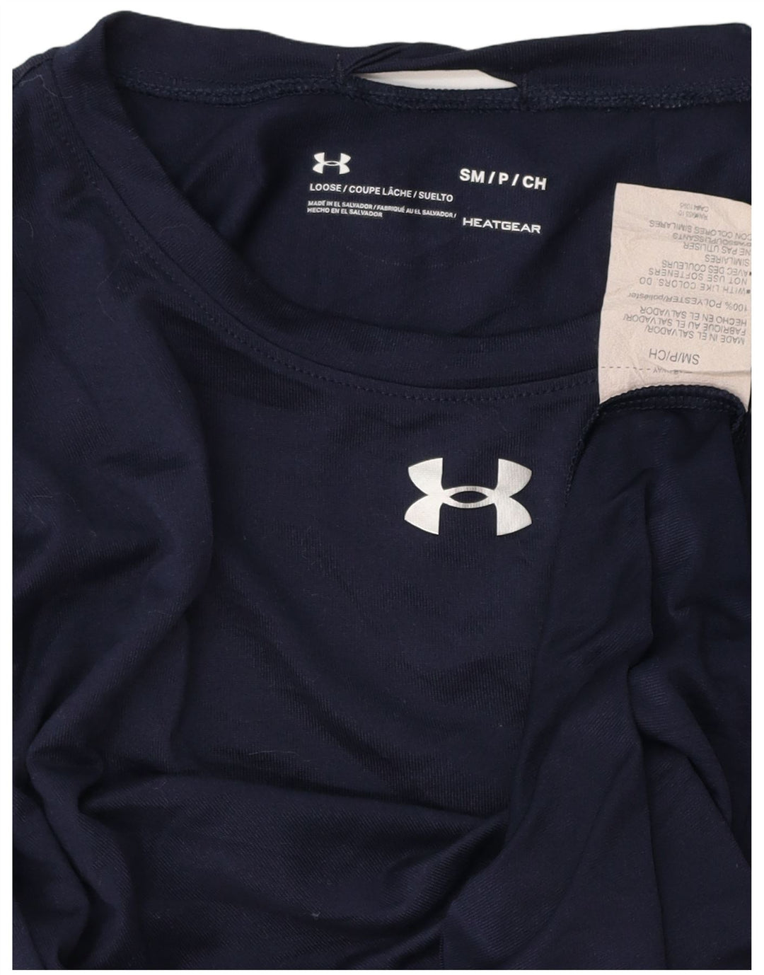 UNDER ARMOUR Męski top termoaktywny z długim rękawem, mały, granatowy, poliester