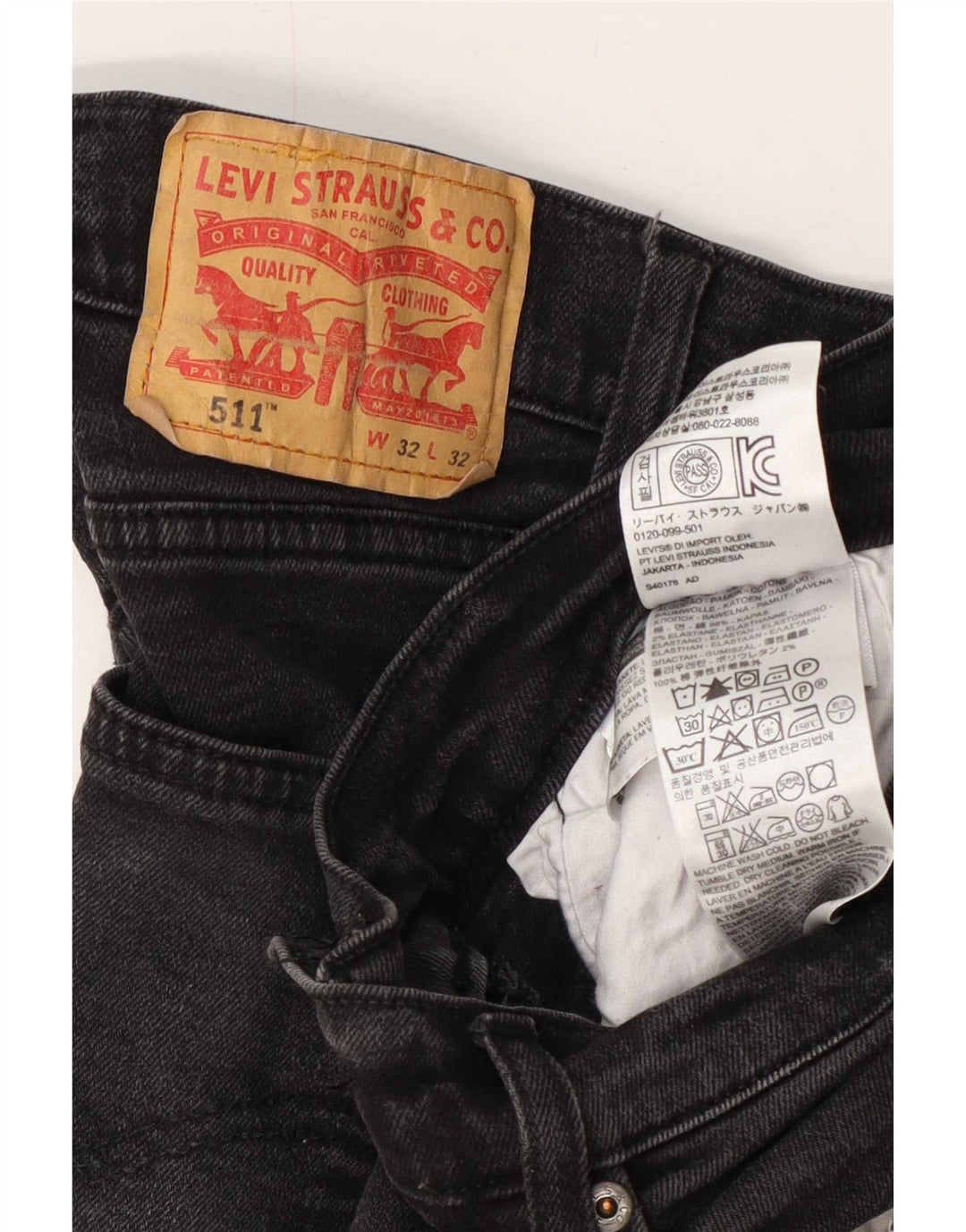 Męskie jeansy Levi's 511 Slim W32 L32 Szara bawełna