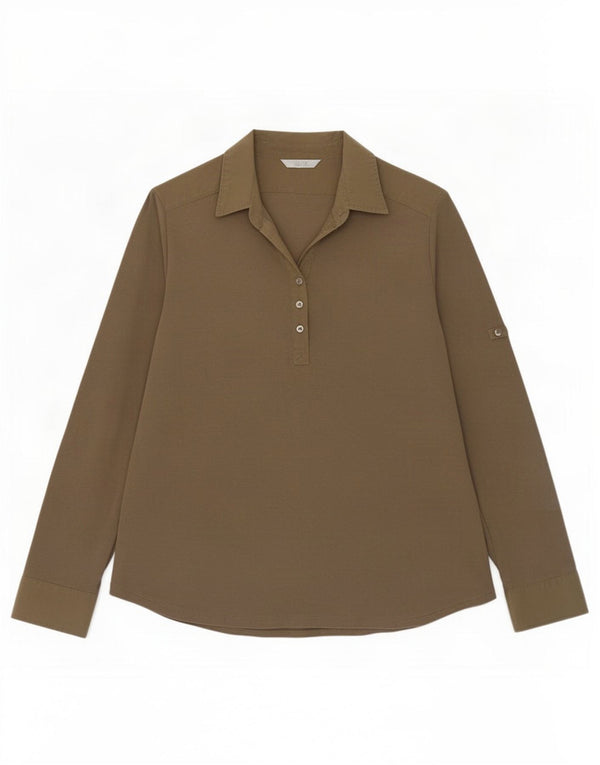 Damska koszulka polo Marks & Spencer z długim rękawem, UK 18 XL, bawełna khaki