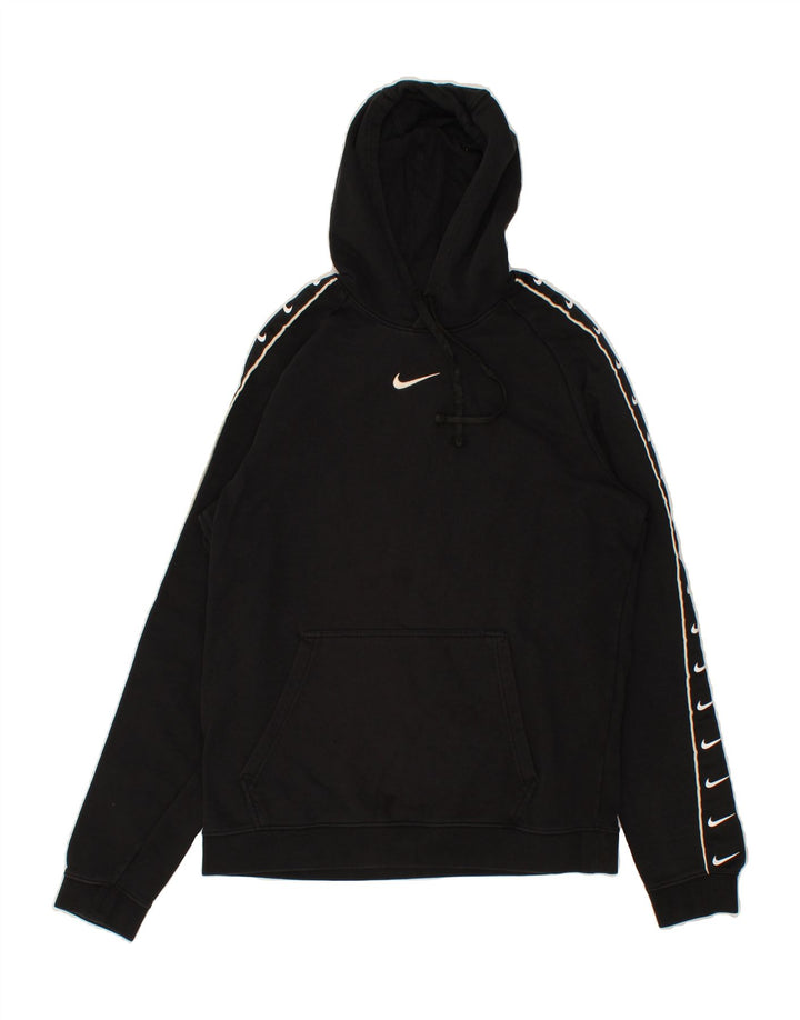 Męski sweter z kapturem NIKE z grafiką, średni czarny, bawełniany