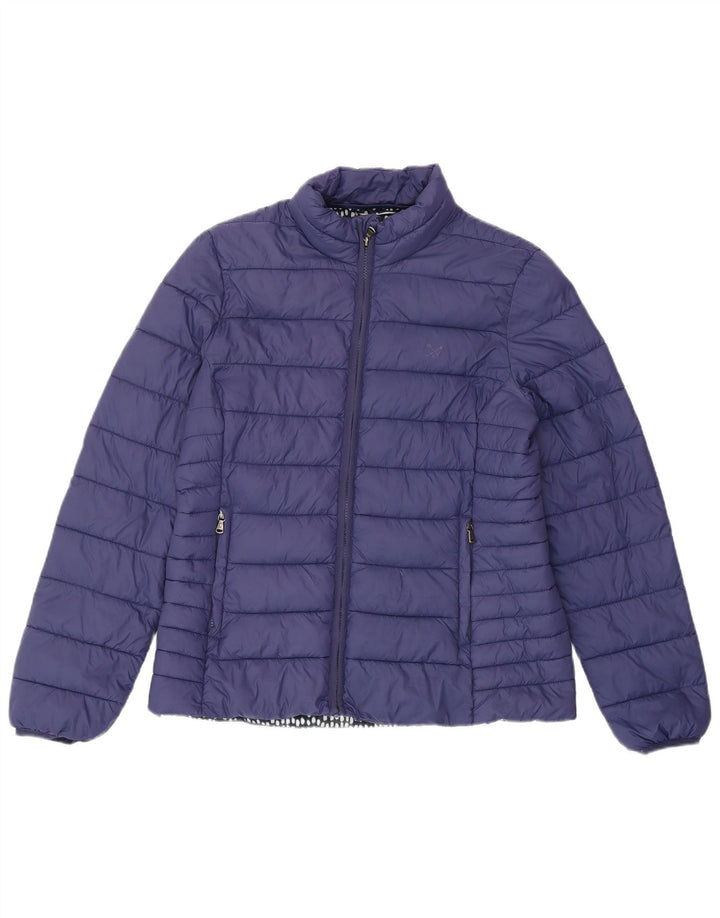 CREW CLOTHING Damska kurtka ocieplana UK 14, duża, granatowa, nylonowa