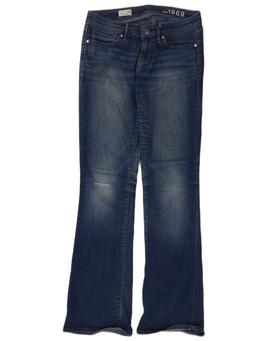 Damskie seksowne jeansy Bootcut Gap W26 L31 z niebieskiej bawełny