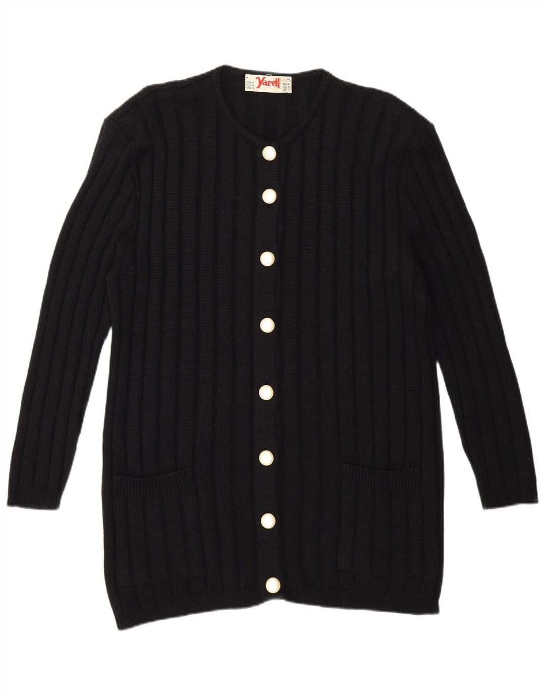 Sweter damski Yarell Longline Cardigan UK 16, duży czarny poliakryl