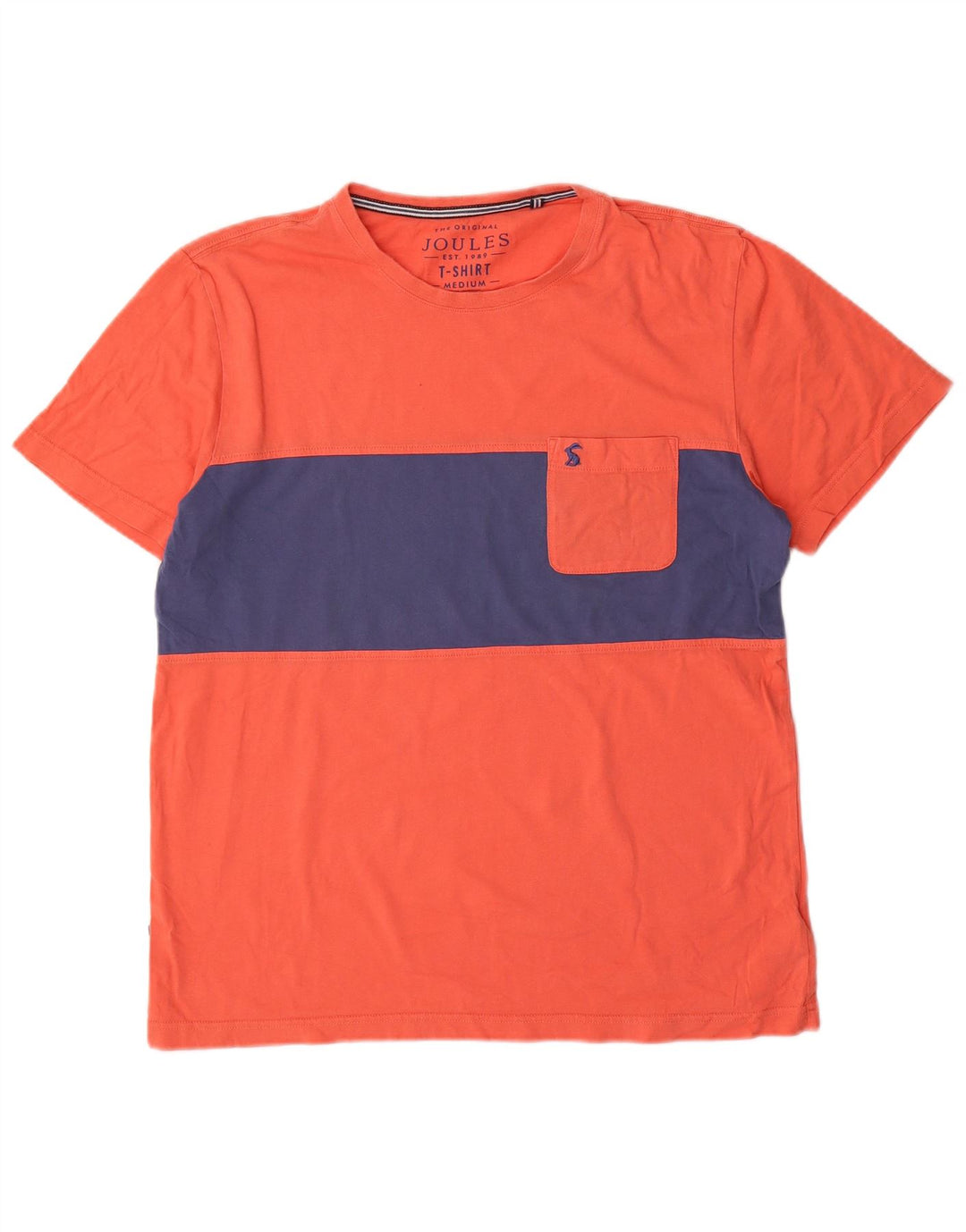 T-shirt męski Joules, bawełniany, średniej wielkości, w kolorze pomarańczowym