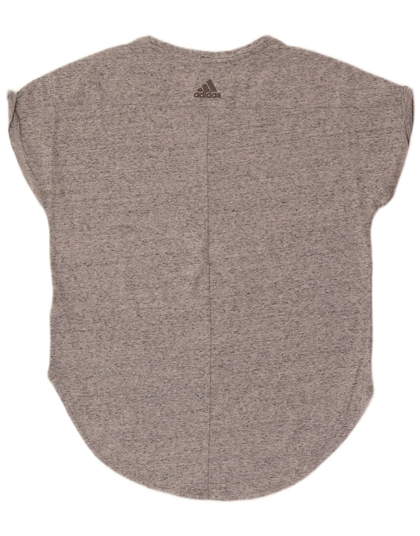 Damska koszulka Adidas Climalite Top UK 16/18, duża, szara, nakrapiana bawełna