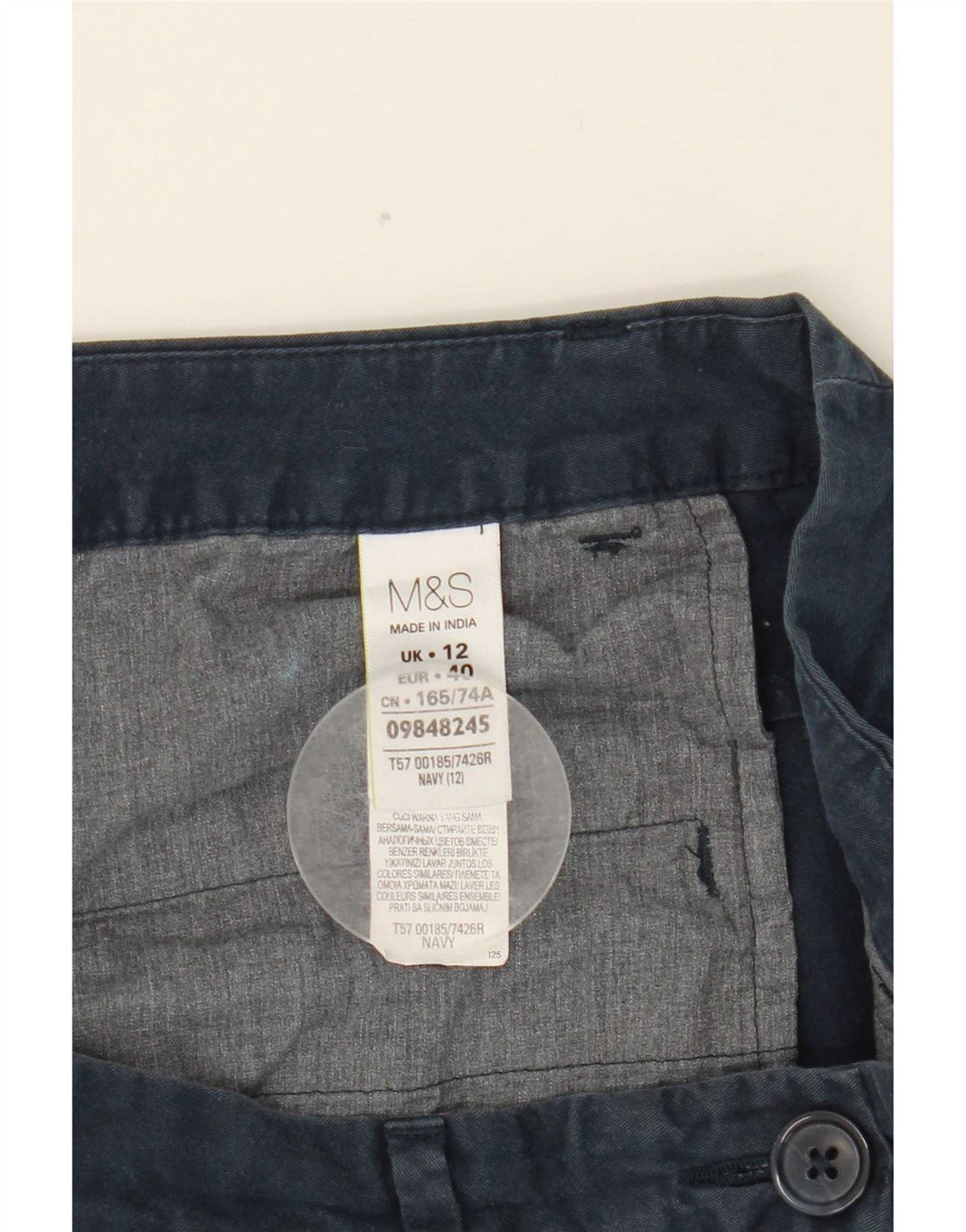 Marks & Spencer Damskie spodenki Chino UK 12 Medium W31 Granatowe, bawełniane