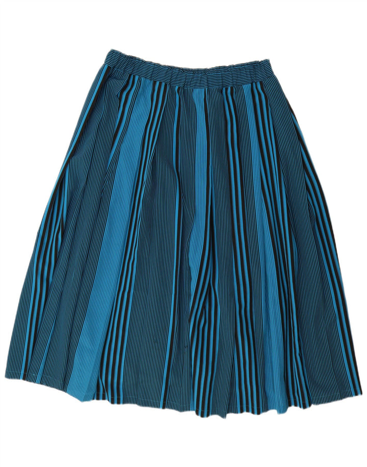 Damska plisowana spódnica VINTAGE IT 44 Medium W32 Niebieski poliester w paski