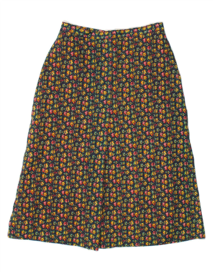 VINTAGE Womens A-Line Skirt W26 Small Multicoloured Floral Vintage Vintage and Second-Hand Vintage from Messina Hembry 