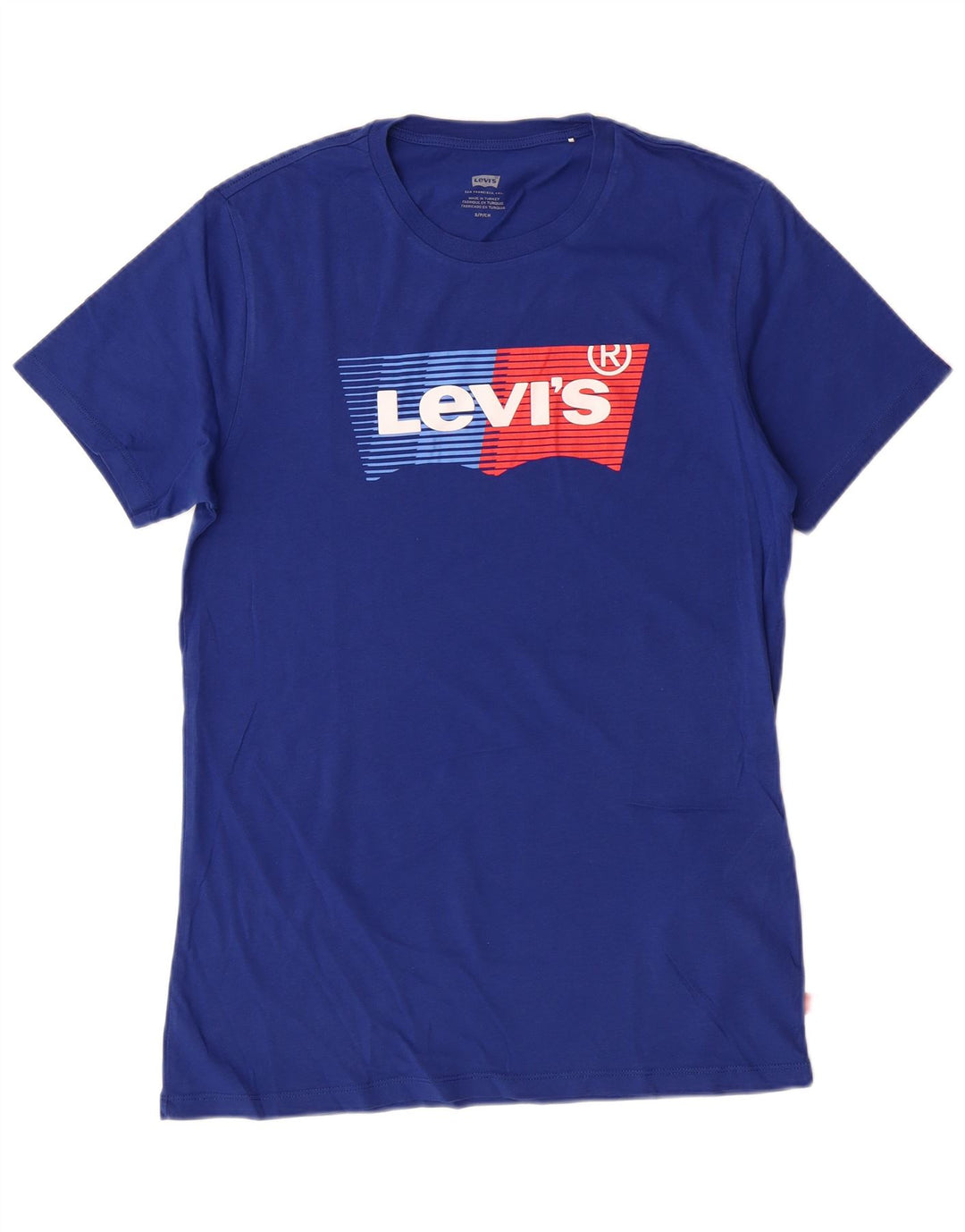 Męski T-shirt z grafiką LEVI'S, mały, niebieski, bawełniany