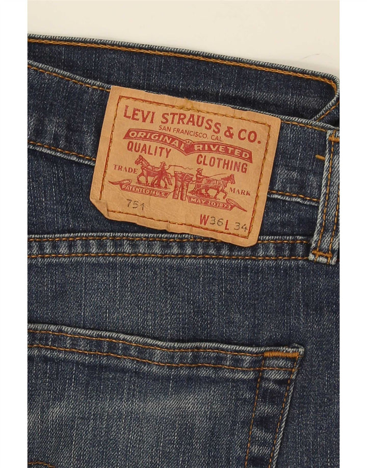 Męskie dżinsy Levi's 751 Straight W36 L29 Granatowa bawełna