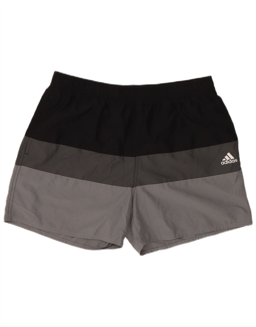 Męskie spodenki sportowe Adidas, duże, szare, z blokami kolorów, poliestrowe