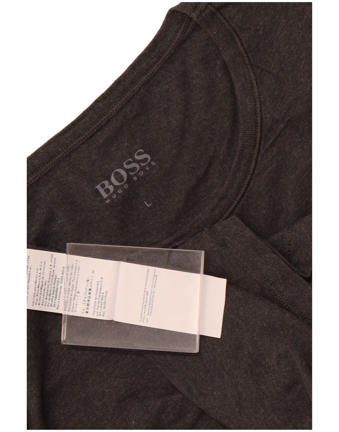T-shirt damski HUGO BOSS Top UK 16, duży, szary, bawełniany