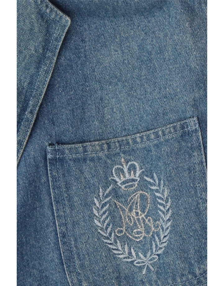 Vintage damska marynarka dżinsowa zapinana na 2 guziki UK 18 XL niebieska
