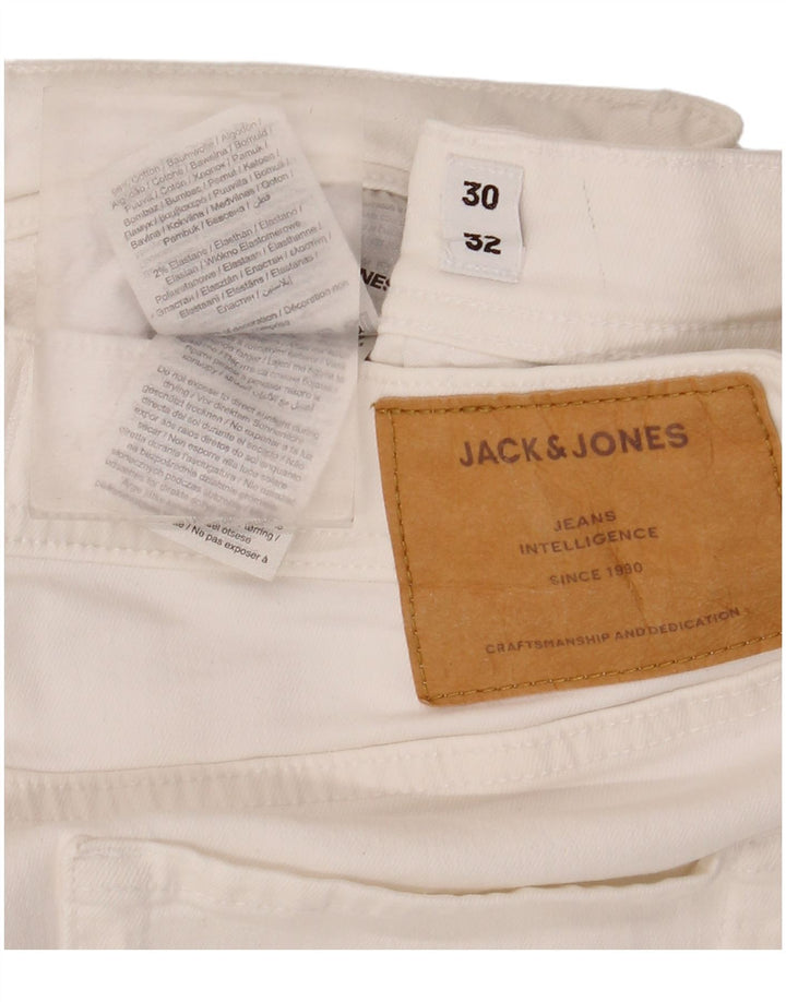 Męskie jeansy slim fit Jack & Jones W30 L26 Biała bawełna