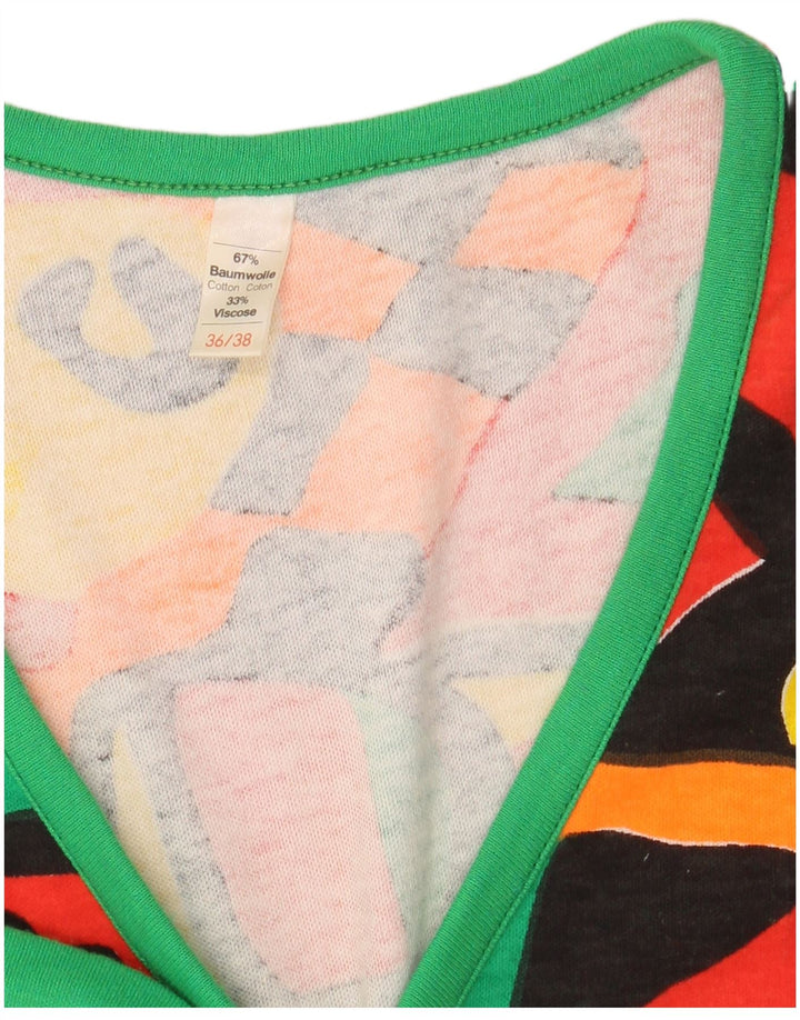 Top damski w stylu vintage, EU 36/38, mała, wielobarwna, geometryczna bawełna