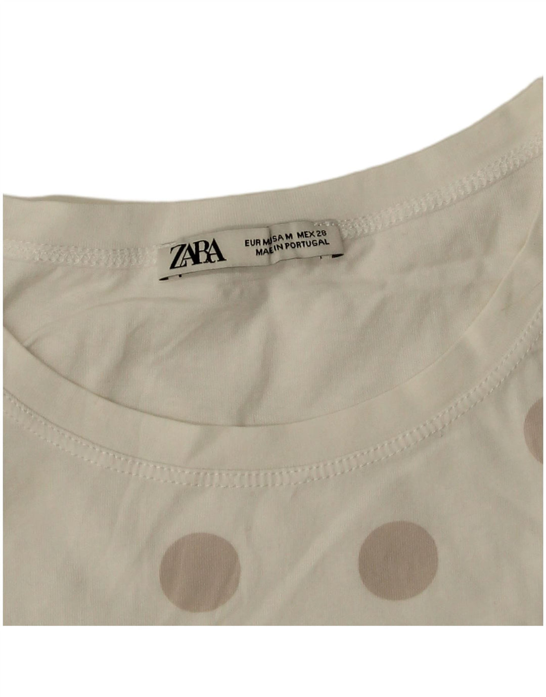 T-shirt damski Zara Top UK 14 Średniobiałe kropki