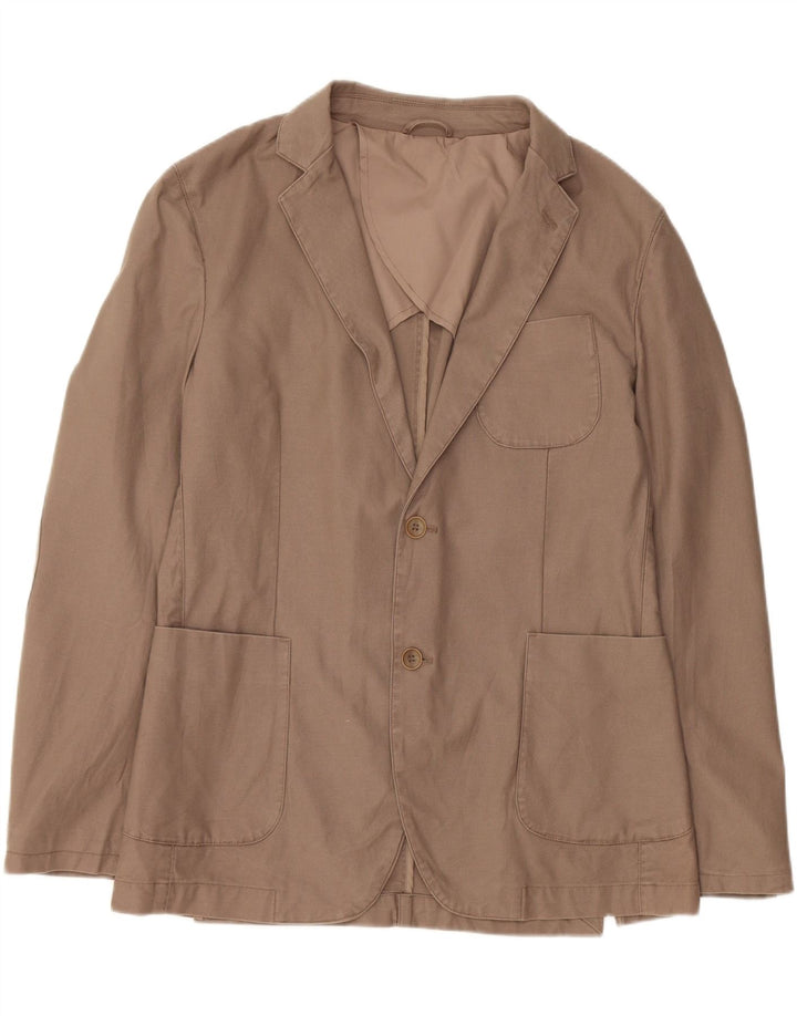 Męska marynarka zapinana na 2 guziki Benetton IT 52 XL, beżowa bawełna