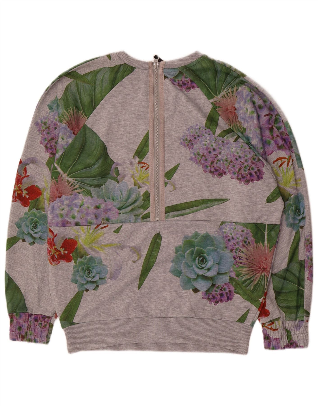 Damska bluza Adidas Graphic Oversize Jumper UK 12 Średni szary kwiatowy