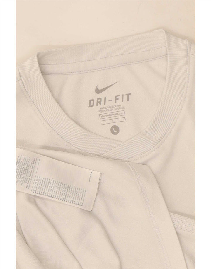 Męski T-shirt Nike Dri Fit, duży, biały, poliester