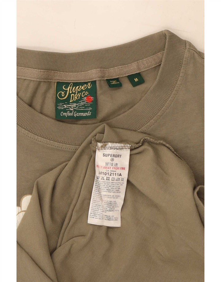 Męski T-shirt z grafiką Superdry, średni, bawełniany kolor khaki