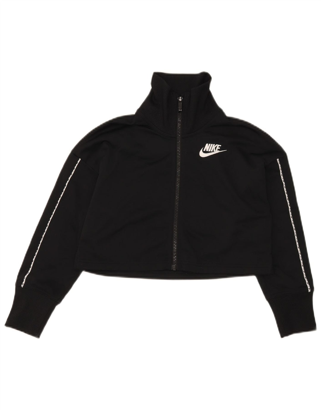 Damska kurtka dresowa Nike Crop Top UK 10, mała, czarna, poliestrowa
