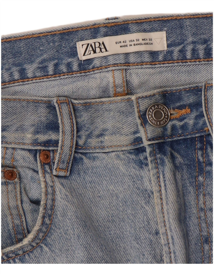 Męskie jeansy przycięte ZARA EU 42 Large W32 L24 Niebieskie