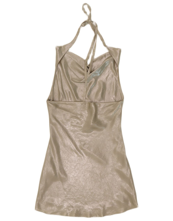 Zara Womens Halter Dress UK 6 XS Silver Polyester