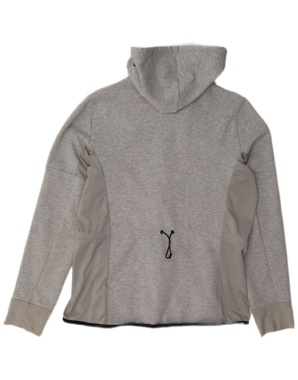 Damski sweter z kapturem i zamkiem błyskawicznym Adidas UK 16/18, duży, szary, bawełniany