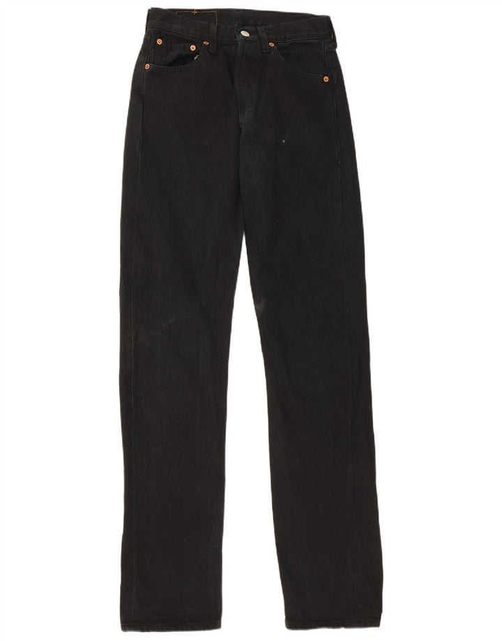 Damskie dżinsy Levi's 501 Straight W28 L34 Czarna bawełna