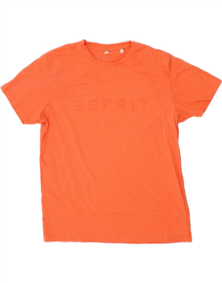 ESPRIT Mens Graphic T-Shirt Top Large Orange Cotton Vintage Esprit and Second-Hand Esprit from Messina Hembry 