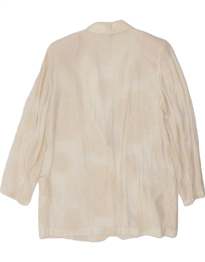 EGOISTE Womens 2 Button Blazer Jacket IT 46 Large Beige Fair Isle Aztec Vintage Egoiste and Second-Hand Egoiste from Messina Hembry 