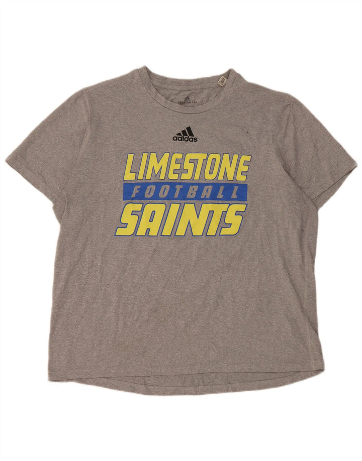Męska koszulka z grafiką Adidas Limestone Saints, duża, szara, z poliestru