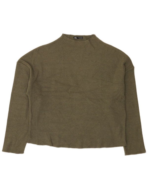 Damski sweter oversize z golfem Zara UK 10 Small Khaki