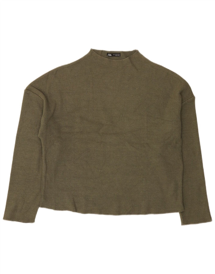 Damski sweter oversize z golfem Zara UK 10 Small Khaki