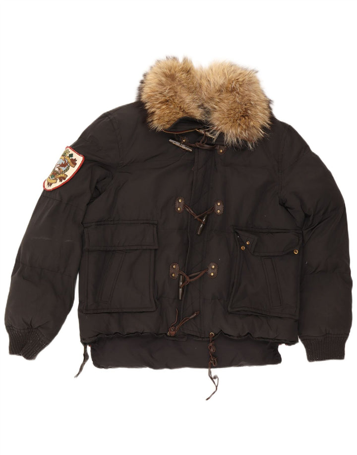 Męska ocieplana kurtka dsquared IT 52 XL, czarna, bawełniana w bloki kolorów