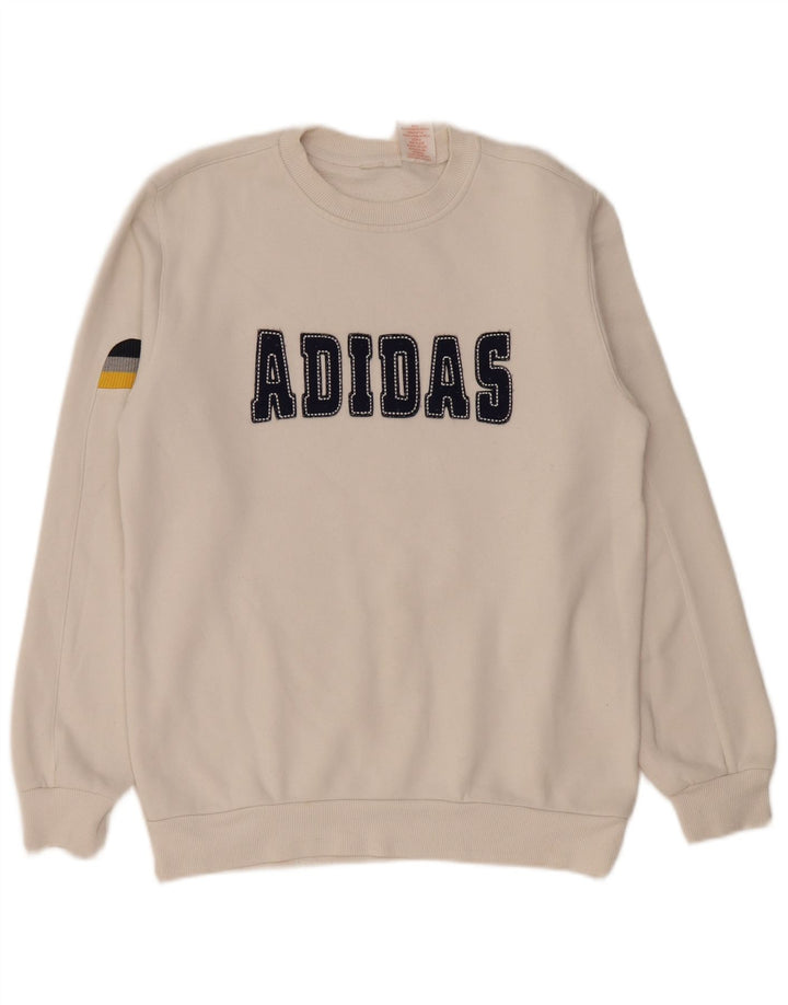 Damska bluza Adidas Graphic Jumper UK 14 Średnia biała bawełna