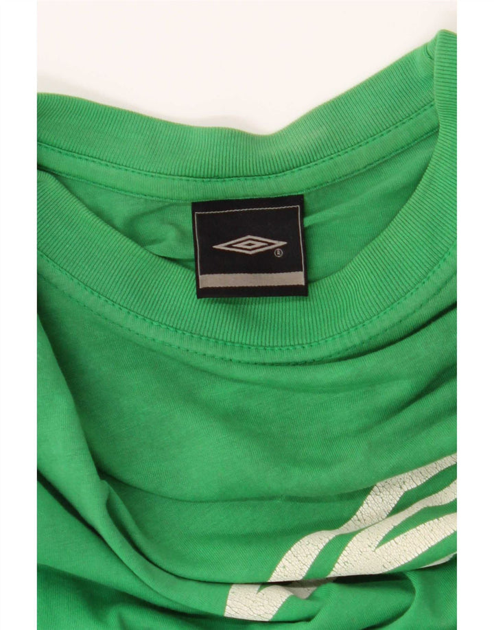 Męska koszulka z grafiką Umbro, średnia, zielona bawełna