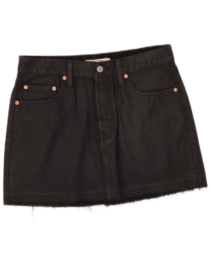 Damska mini spódniczka jeansowa Levi's W27 mała czarna bawełniana