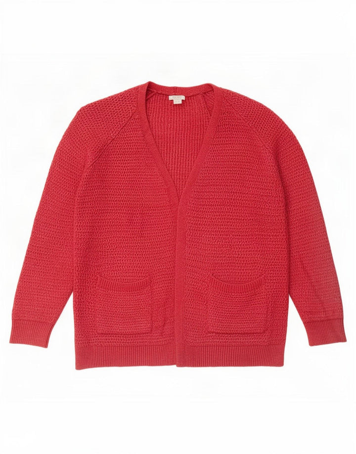 Damski sweter oversize Fat Face z otwartym kardiganem UK 12, średni czerwony, wiskoza