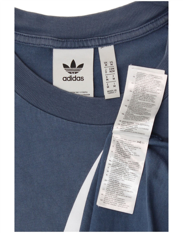 Męska koszulka graficzna Adidas Top Medium Blue Cotton