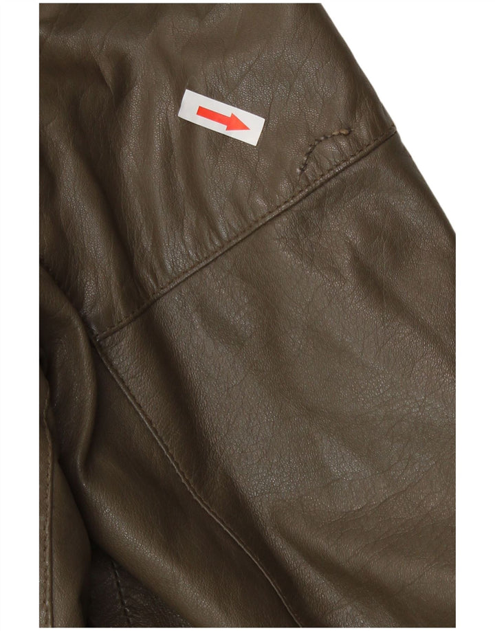 Vintage męska kurtka skórzana IT 50 duża skóra khaki