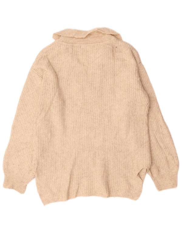 Marks & Spencer Damski sweter oversize z golfem UK 6 XS, beżowy