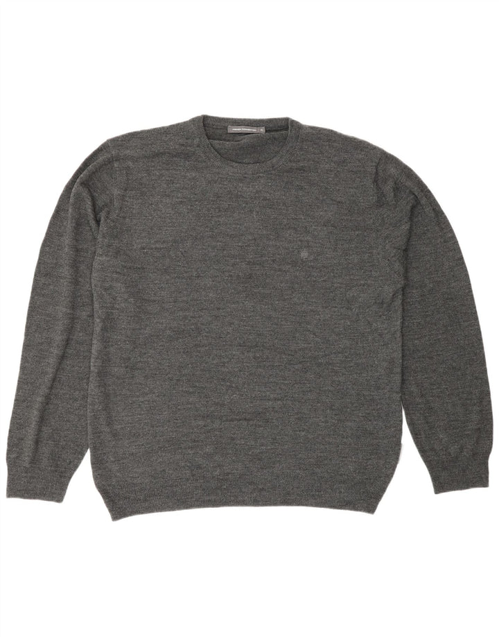 Męski sweter z okrągłym dekoltem French Connection XL, szary akryl