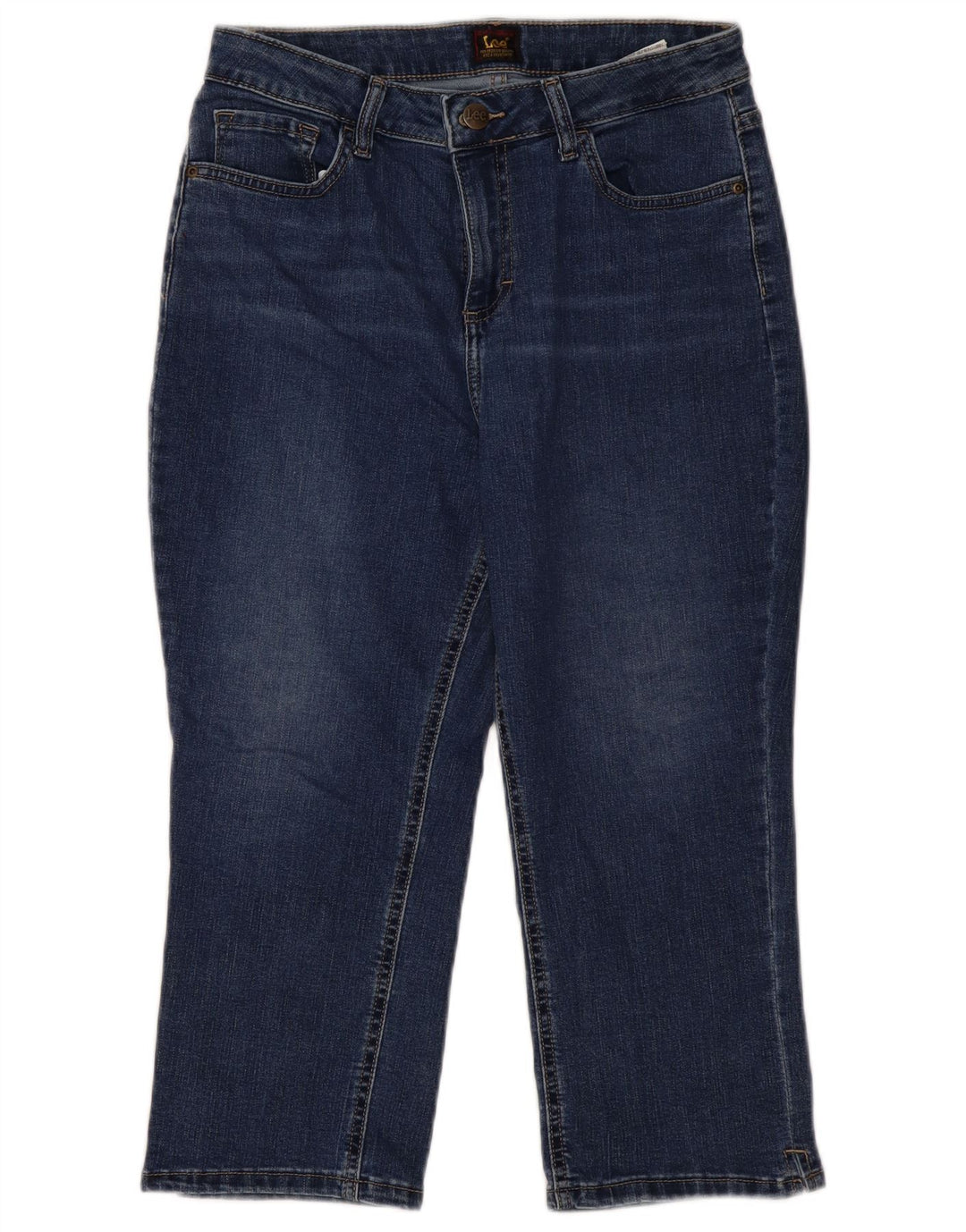 Damskie jeansy Capri LEE US 10 Large W30 L21 Niebieskie bawełniane
