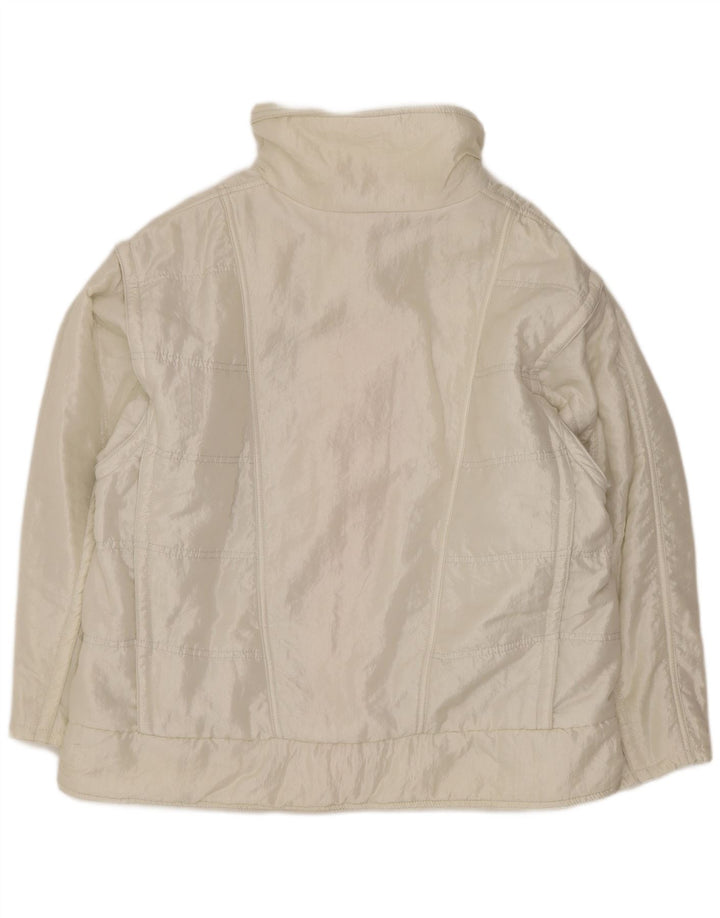 Damska wyściełana kurtka Ellesse o luźnym kroju IT 48 XL, biała, nylonowa, retro
